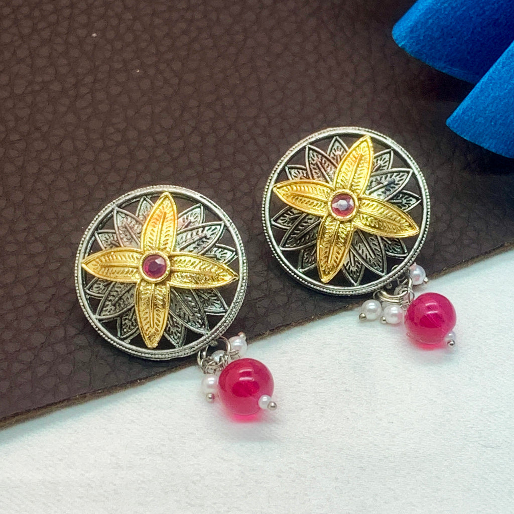 Ethereal Glow Dual-Tone Earrings