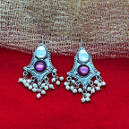 Twin Stone Dangler Earrings