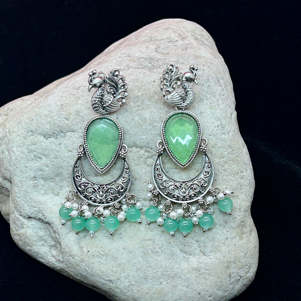 Peacock Motiff Drop Earrings