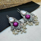 Twin Stone Dangler Earrings