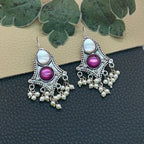 Twin Stone Dangler Earrings