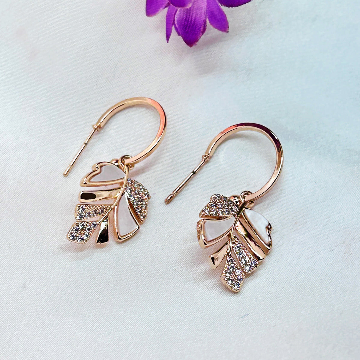 Golden Leaflet Hoops