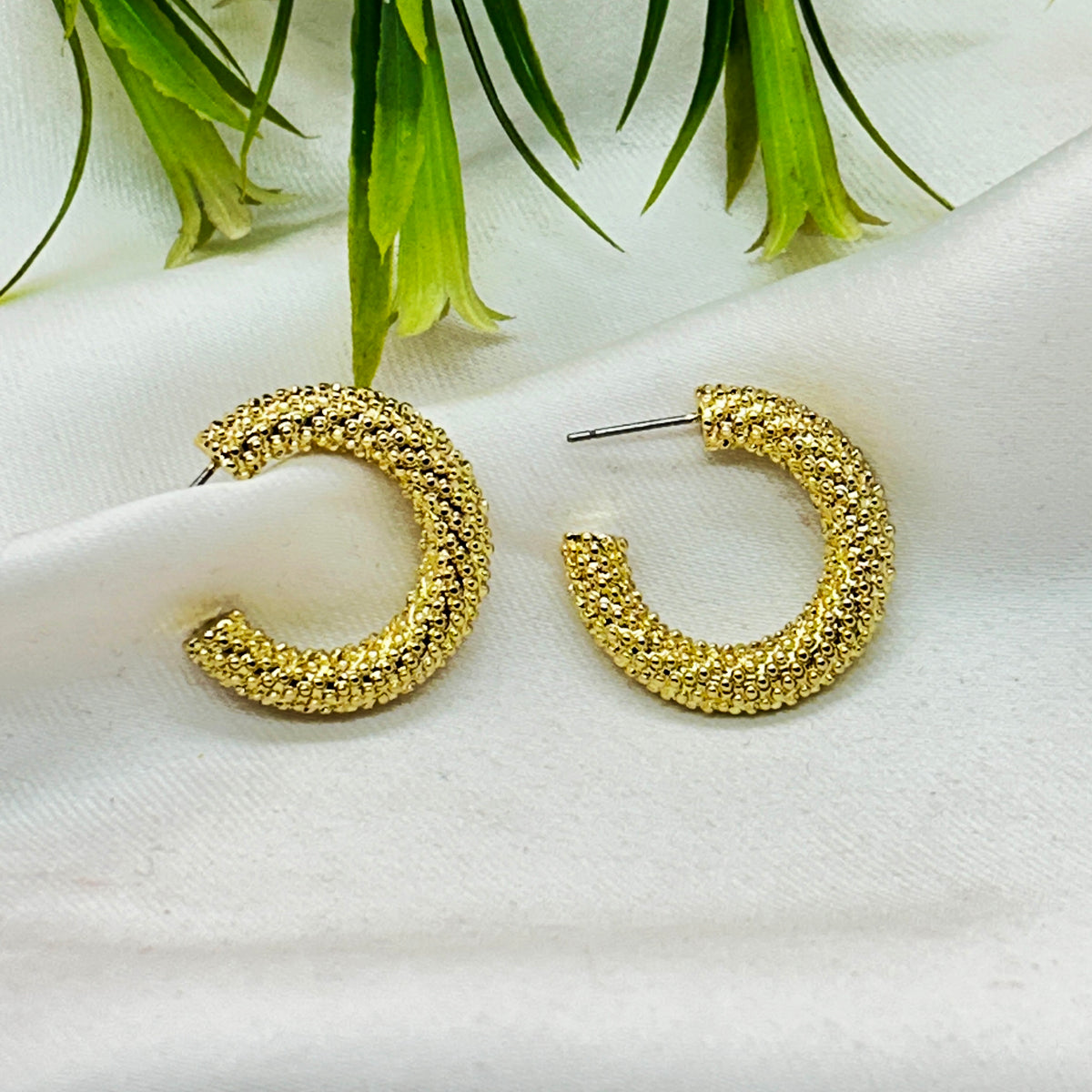 Quaint Twisted Half Hoop Earrings