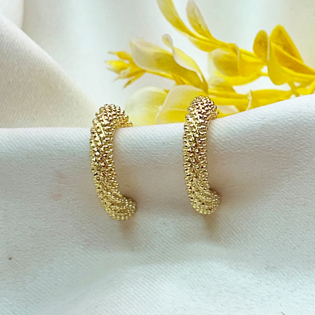 Quaint Twisted Half Hoop Earrings