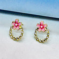 Rhinestone Circle Stud Earrings