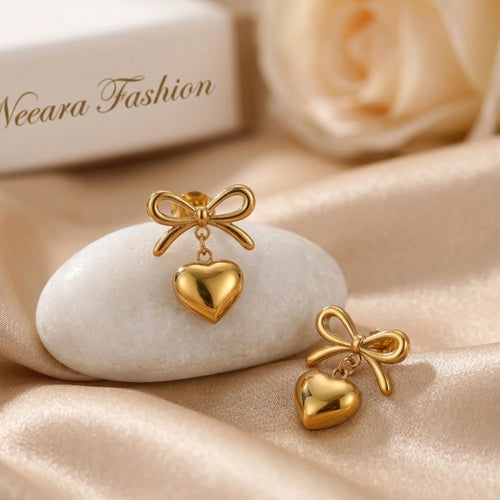 Anti Tarnish Heart Shaped Korean Earring