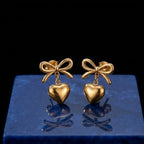 Anti Tarnish Heart Shaped Korean Earring