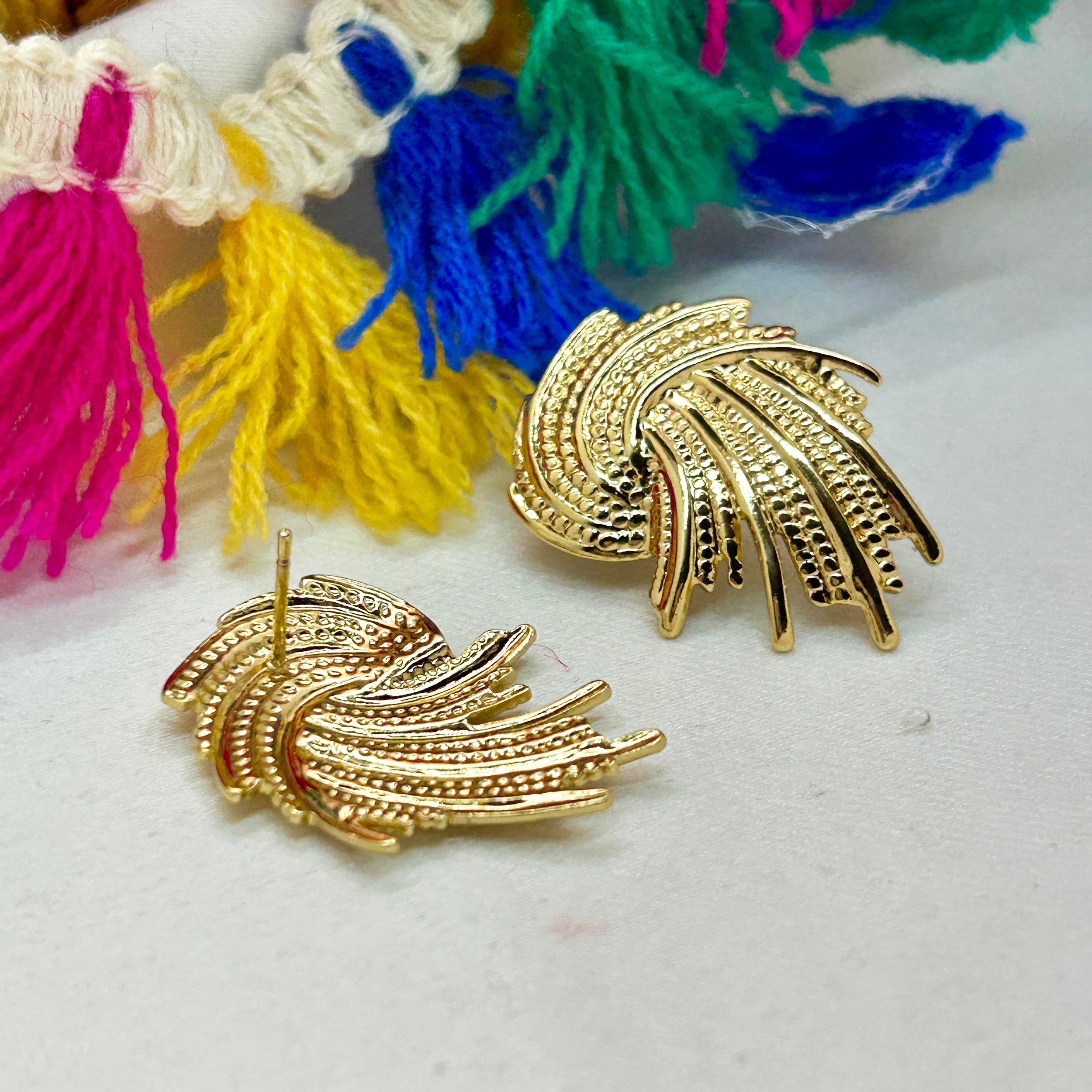 Golden Swirl Studs