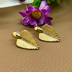 Lustrous Golden Leaf Earrings