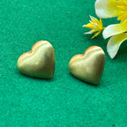 Matte Gold Heart Studs