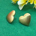 Matte Gold Heart Studs