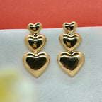 Gold Plated Triple Heart Studs