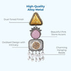 Dual tone Regal Drop Danglers