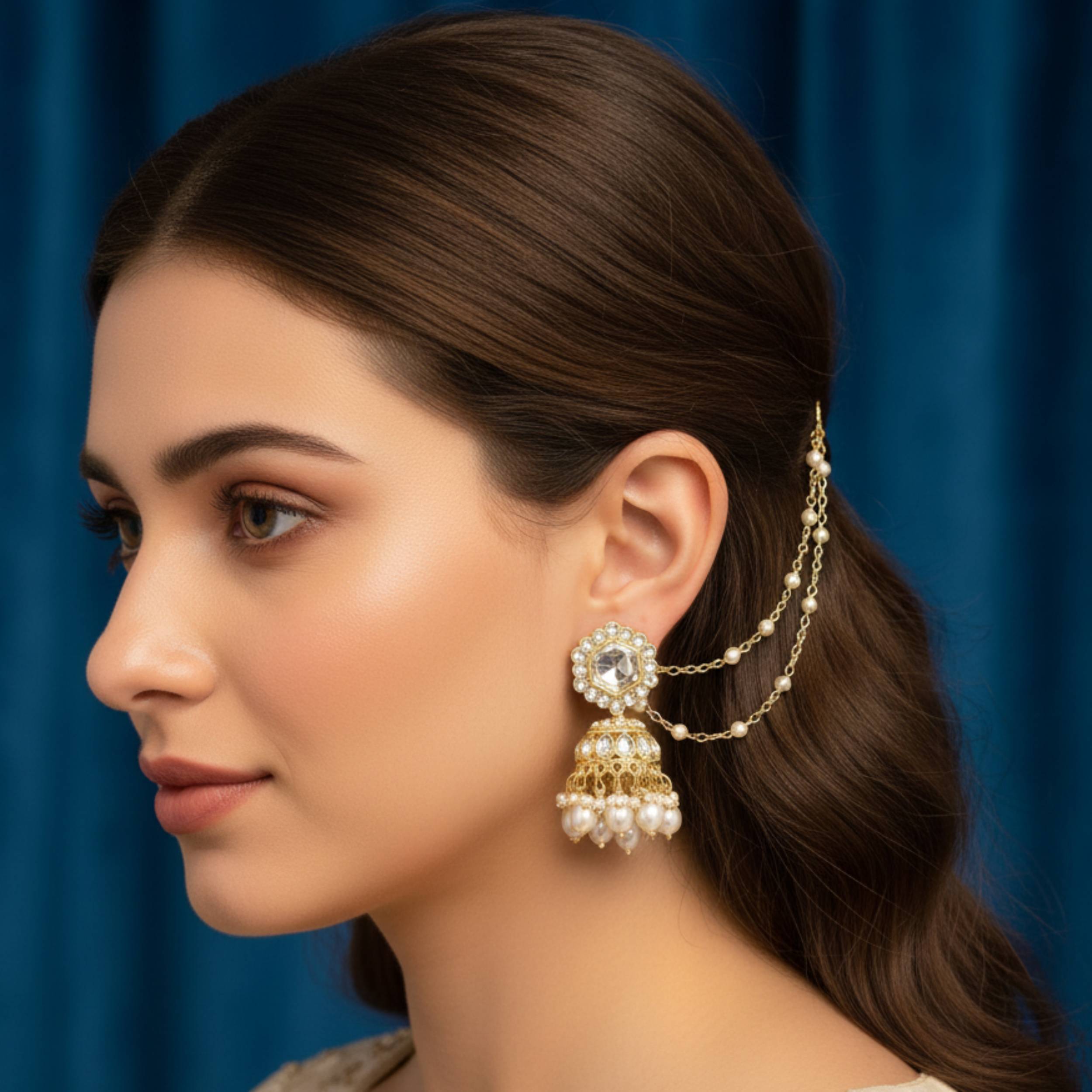 Ivory Radiance Jhumki