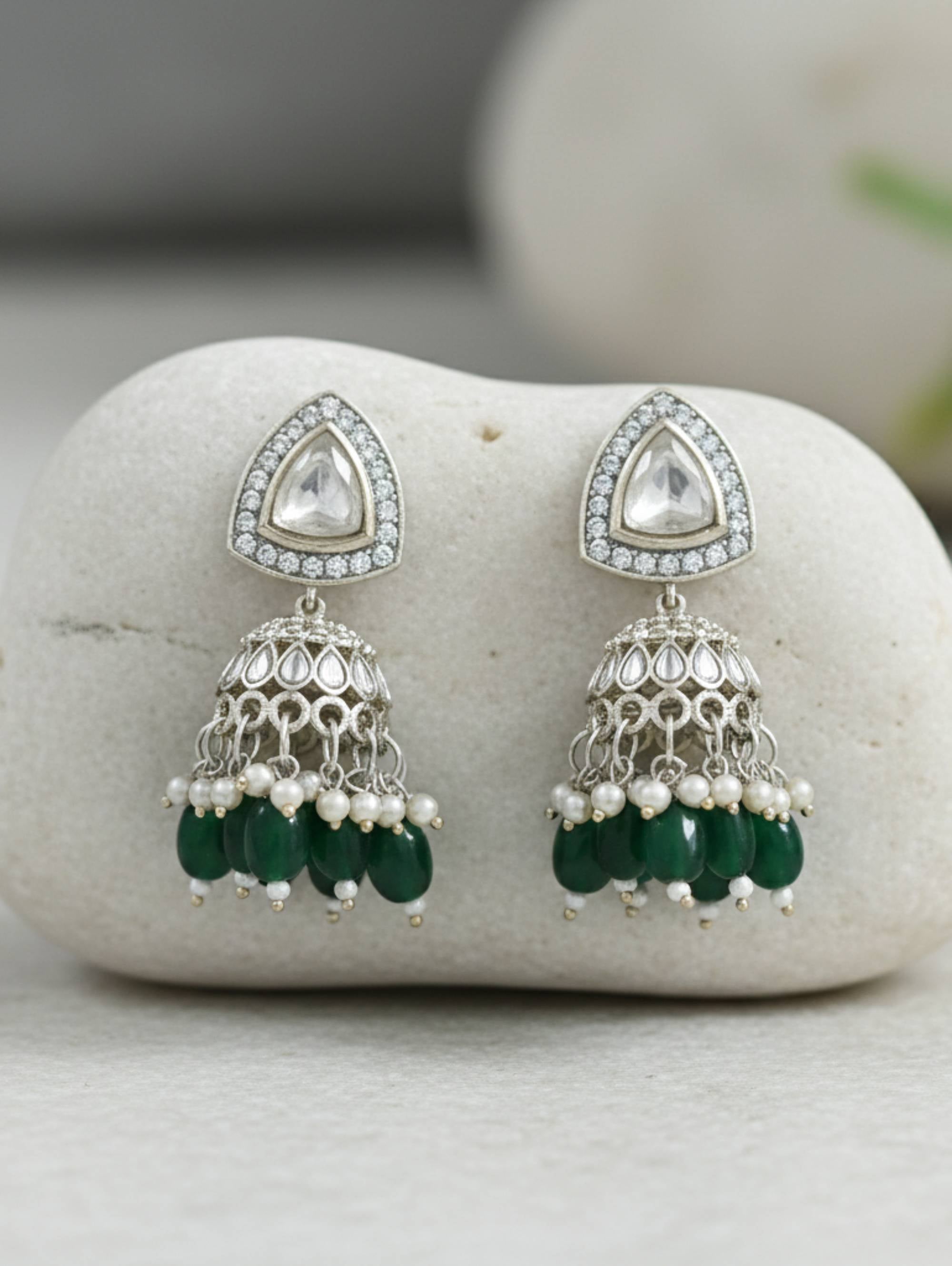 The Regal Bloom Kundan Jhumka