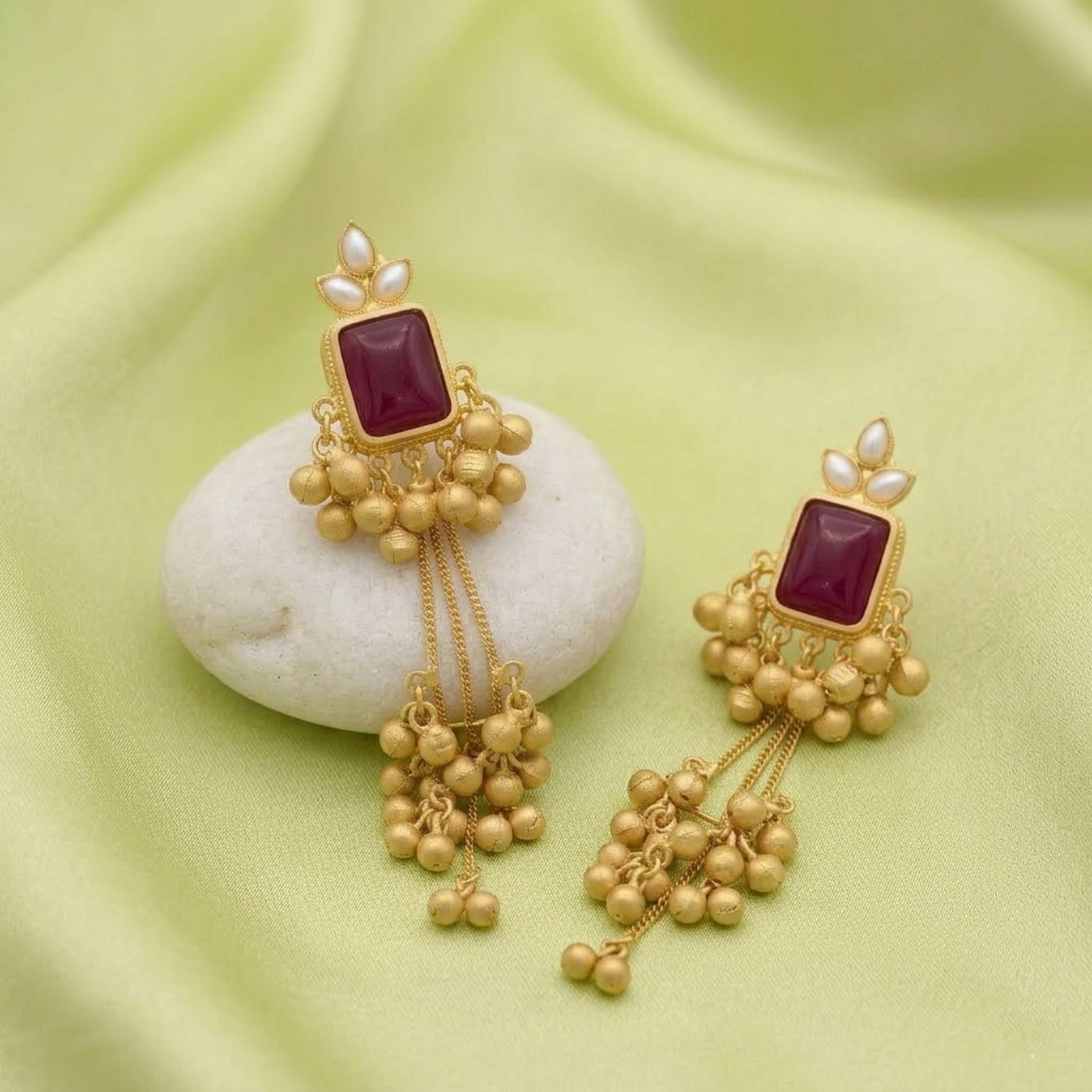 Enchanted Ruby Kashmiri Earrings