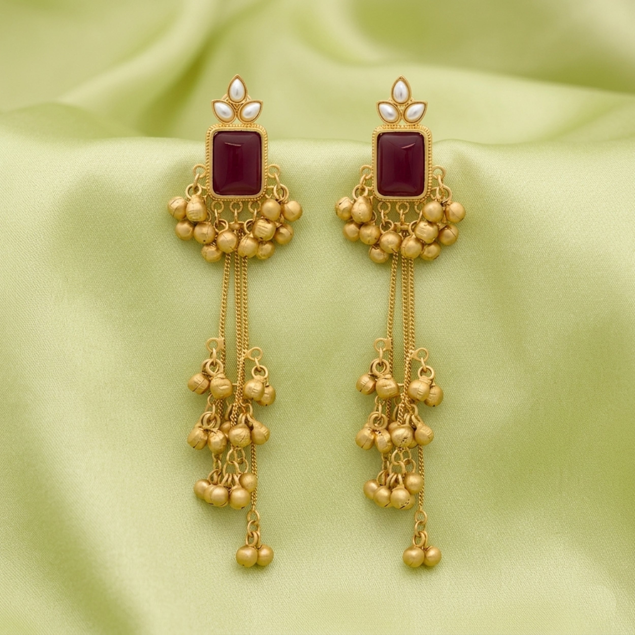 Enchanted Ruby Kashmiri Earrings