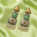 Shadowed Mint Heirloom Danglers