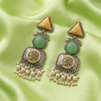 Shadowed Mint Heirloom Danglers