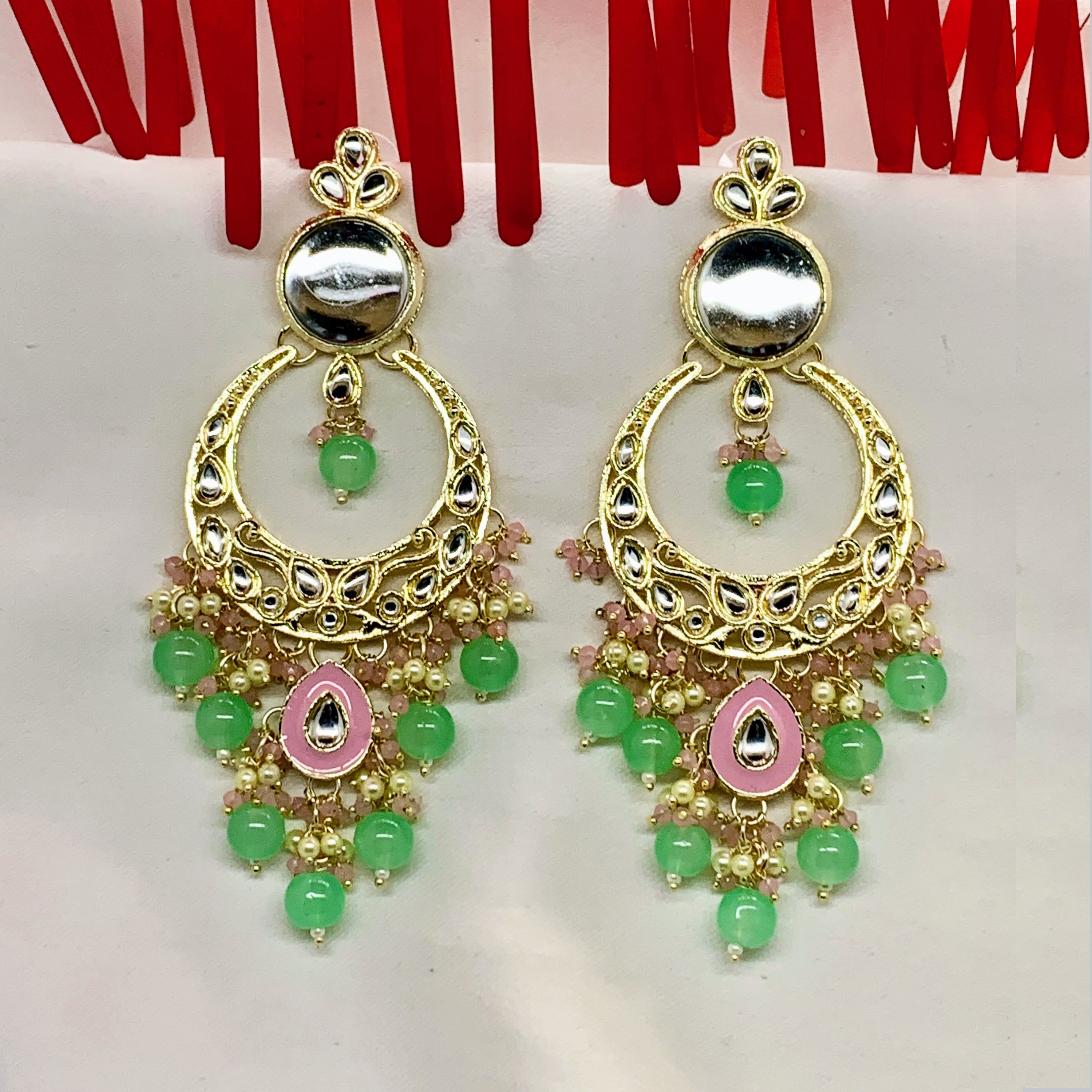 Mint Grace Kundan Earrings