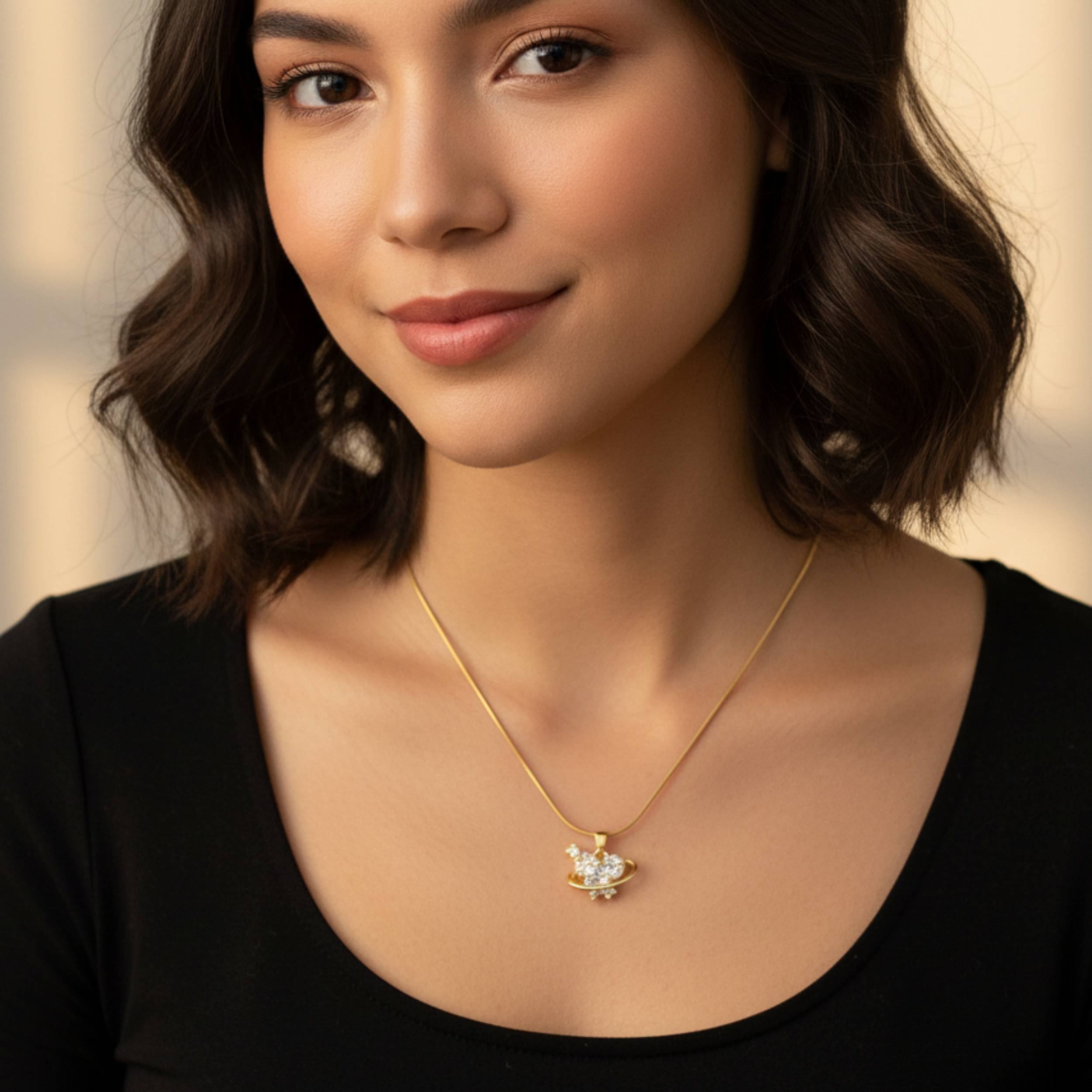 Tradition-Blended Celestial Heart Necklace