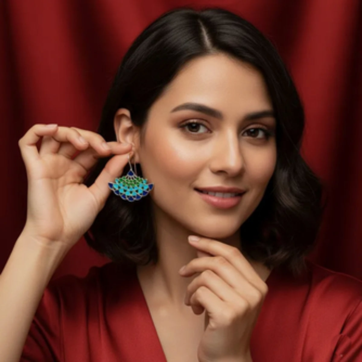 Cute Enamelled Multicolor Earrings