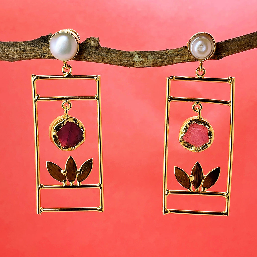 Golden Shadow Dangler Earrings