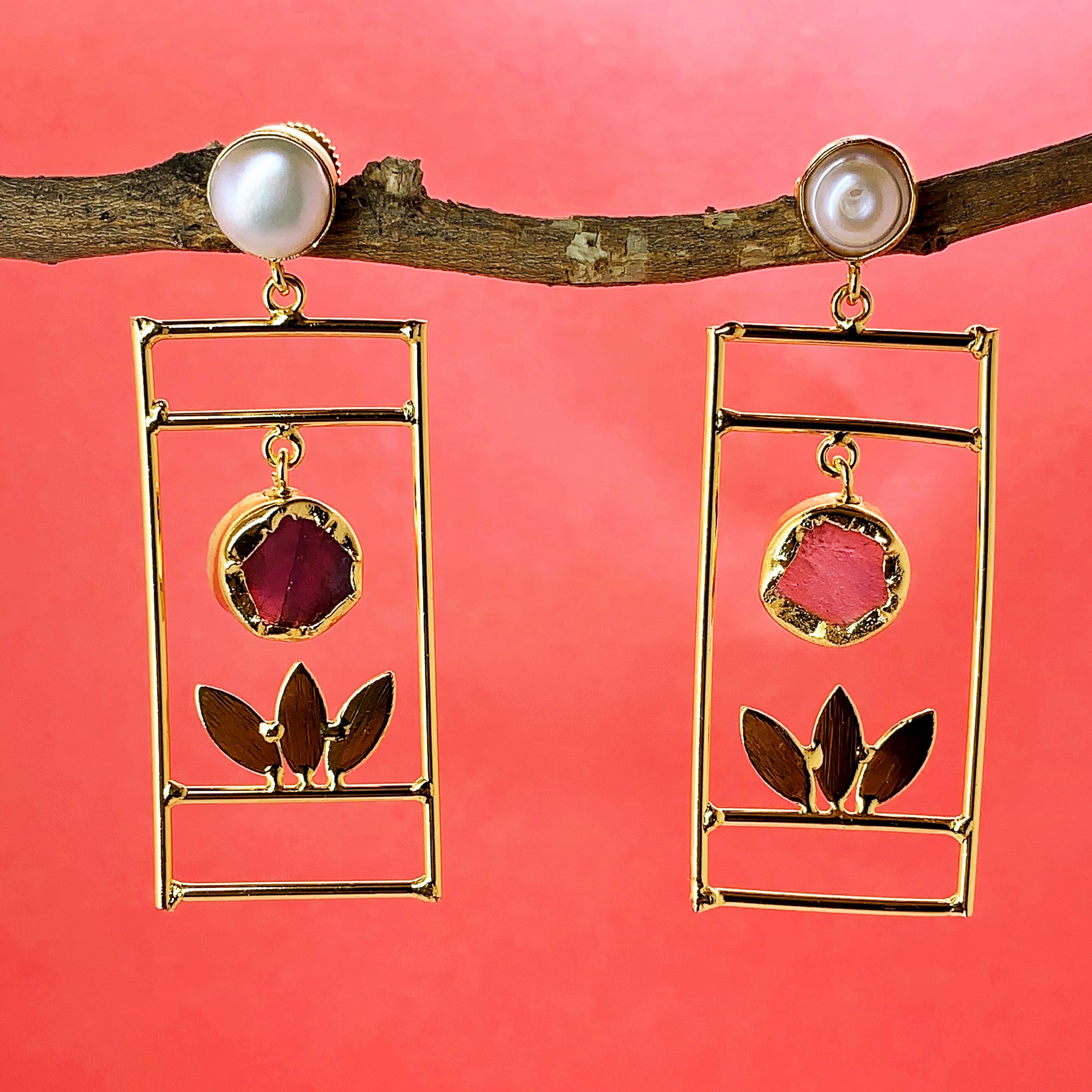 Golden Shadow Dangler Earrings