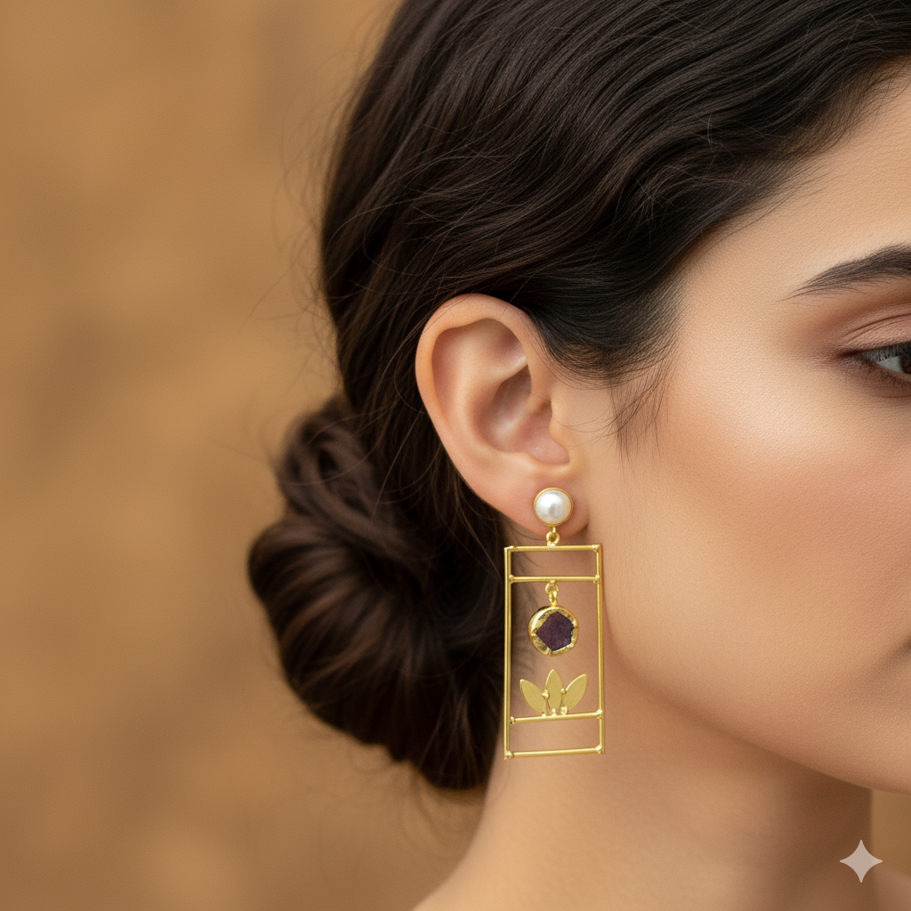 Golden Shadow Dangler Earrings
