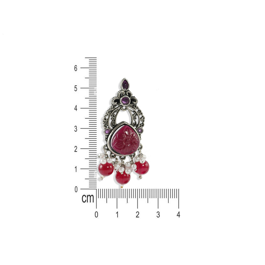 Sleek Ruby Oxidised Earings