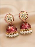 Rangoli Jhumka - Red