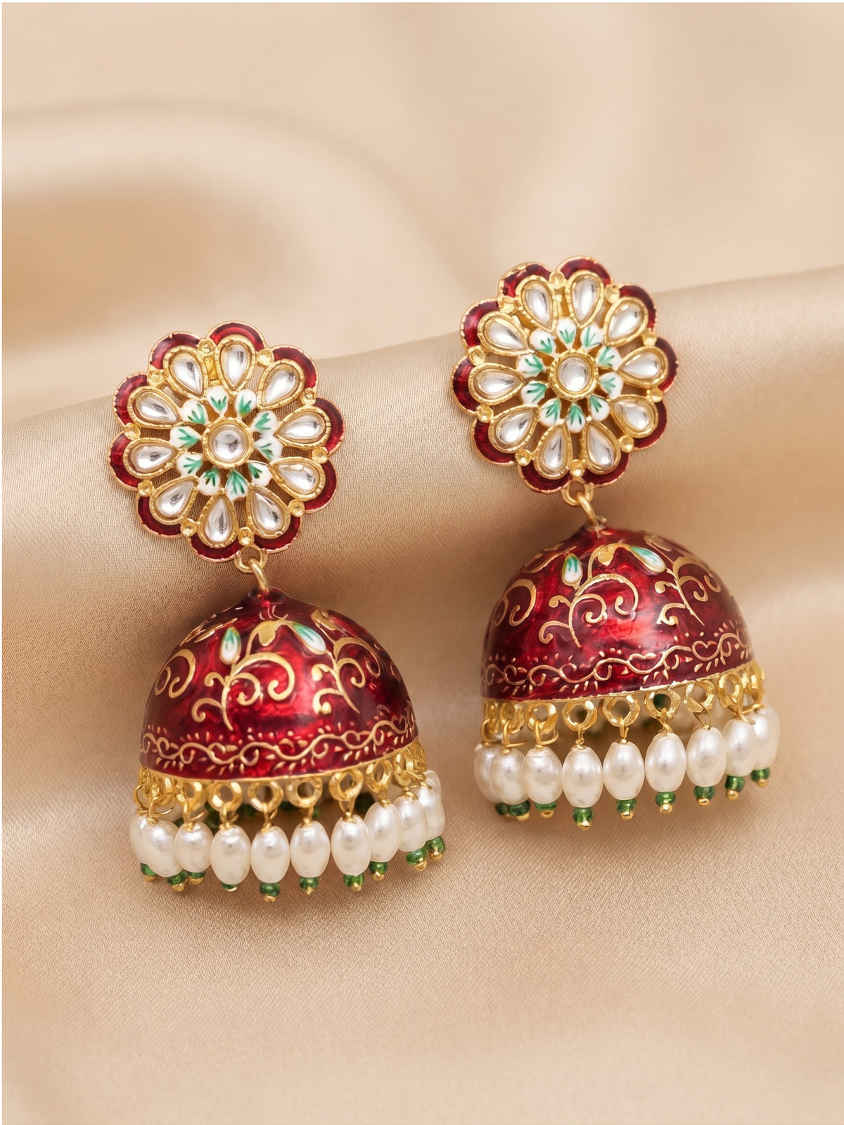 Rangoli Jhumka - Red