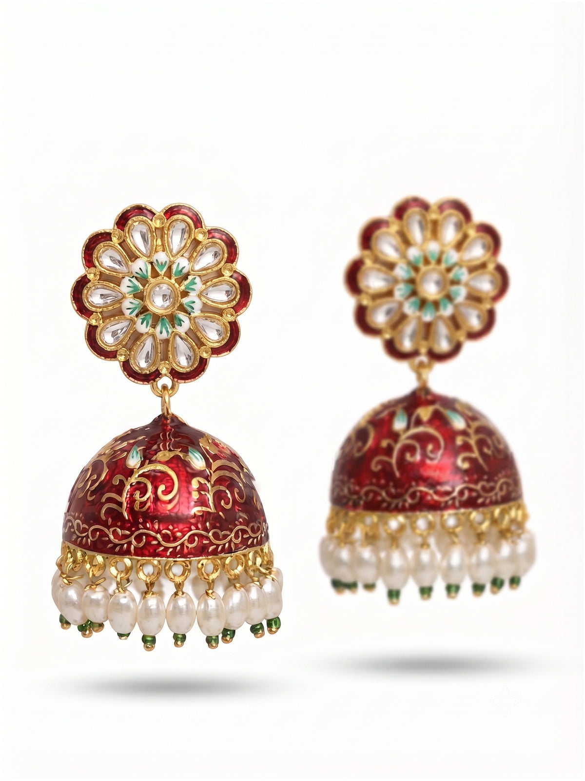 Rangoli Jhumka - Red