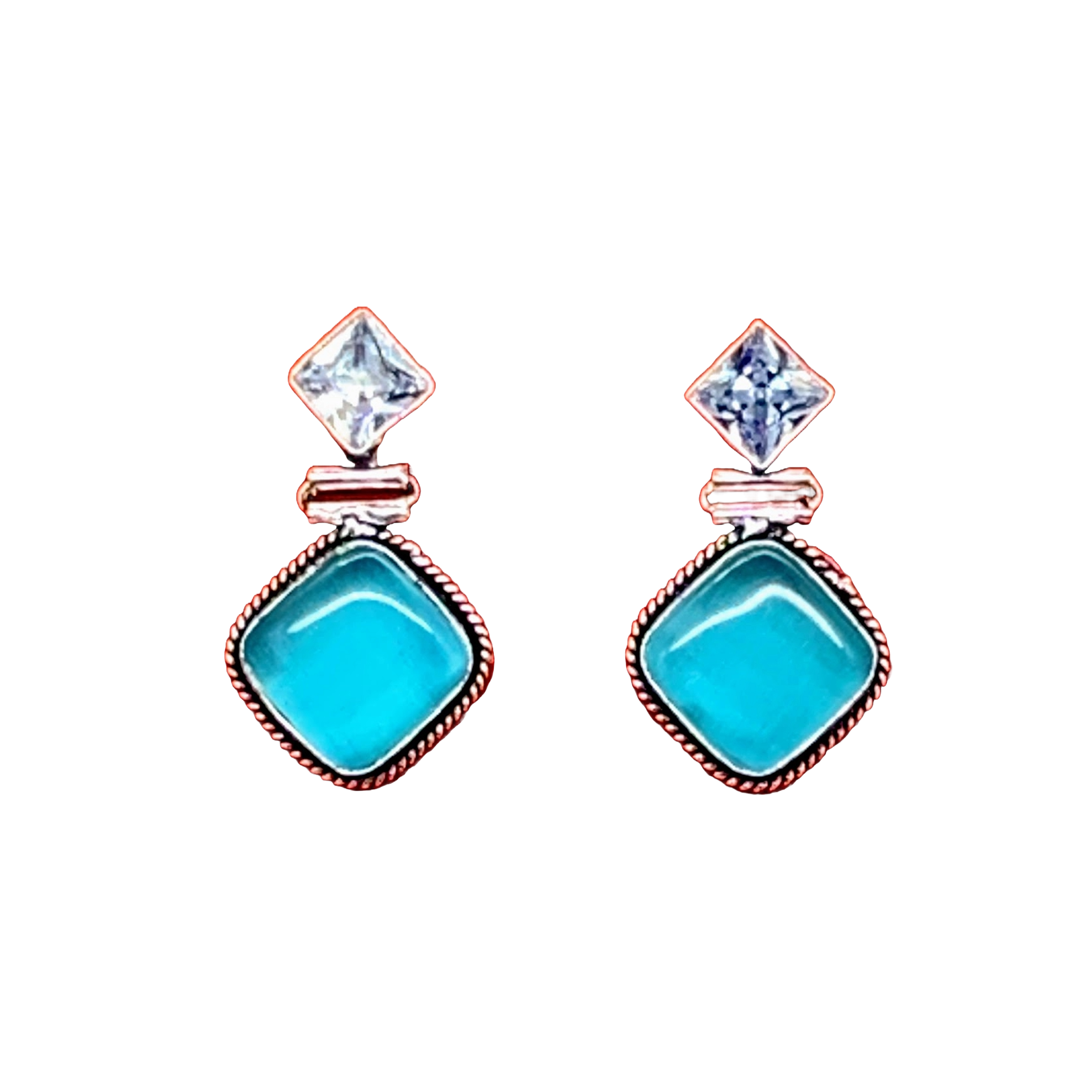 Chic N Stylish Aqua Small Earrings