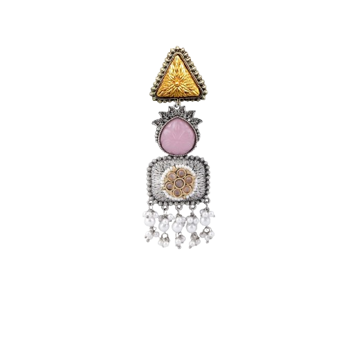 Dual tone Regal Drop Danglers