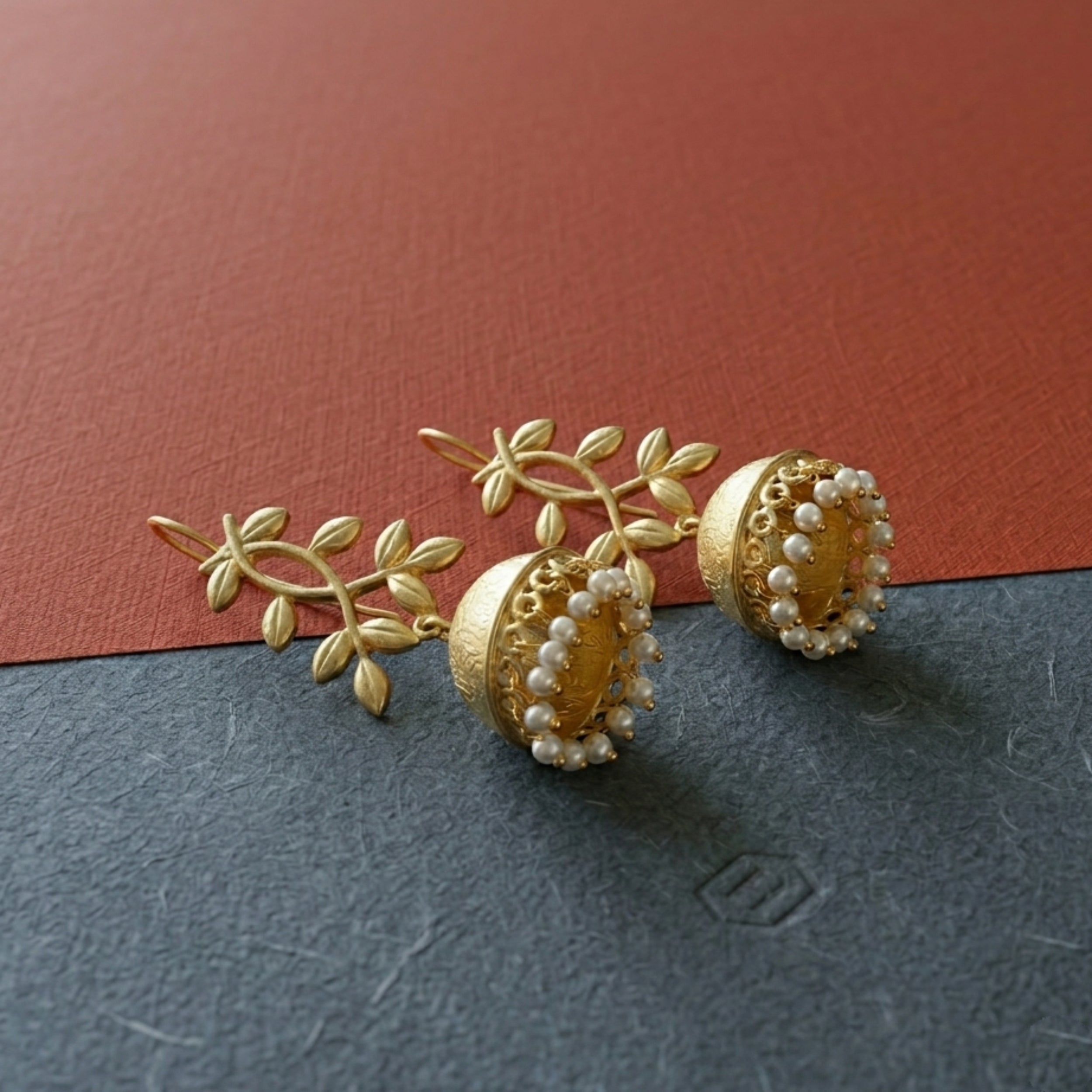 Fish Hook Jhumki Earrings
