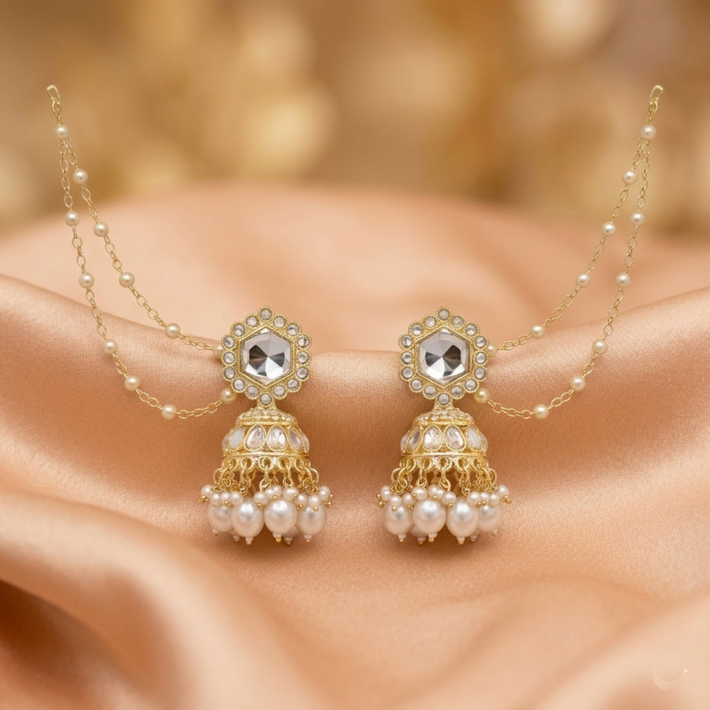 Ivory Radiance Jhumki