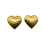 Matte Gold Heart Studs