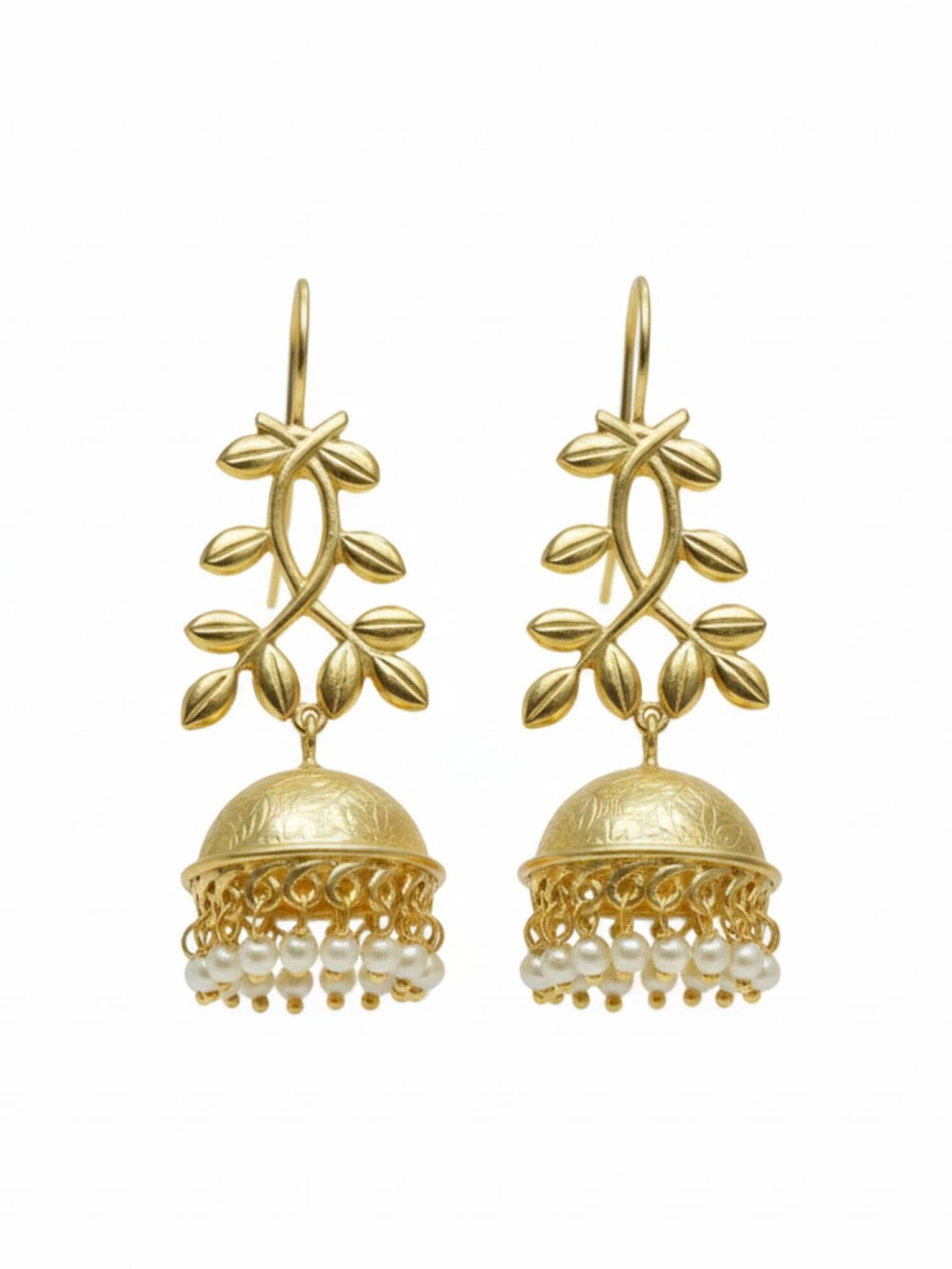 Fish Hook Jhumki Earrings