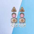 Dual tone Regal Drop Danglers